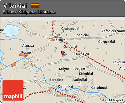 Shaded Relief 3D Map of Vileikiai