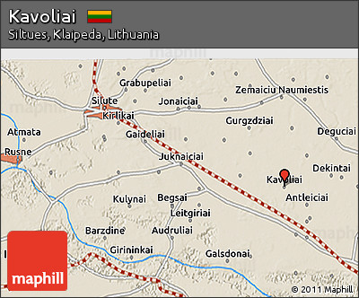 Shaded Relief 3D Map of Kavoliai