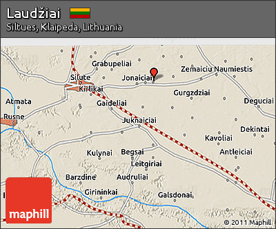 Shaded Relief 3D Map of Laudžiai
