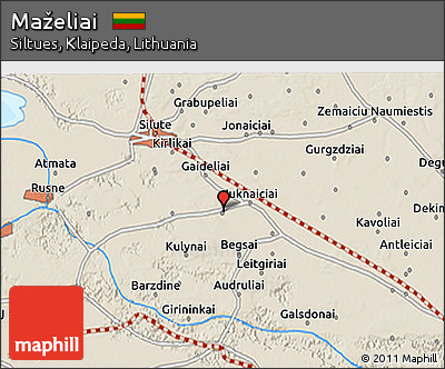Shaded Relief 3D Map of Maželiai