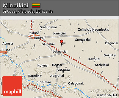 Shaded Relief 3D Map of Mineikiai