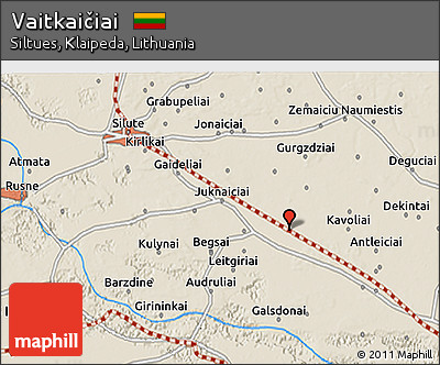 Shaded Relief 3D Map of Vaitkaičiai