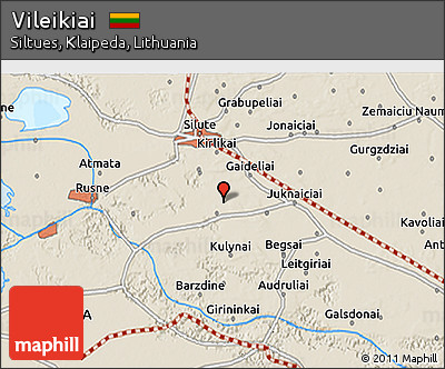 Shaded Relief 3D Map of Vileikiai