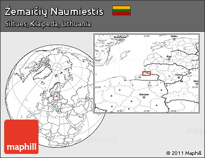 Blank Location Map of Žemaičių Naumiestis