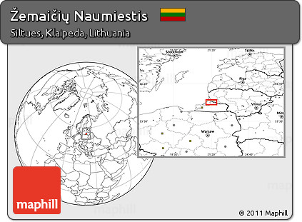Blank Location Map of Žemaičių Naumiestis