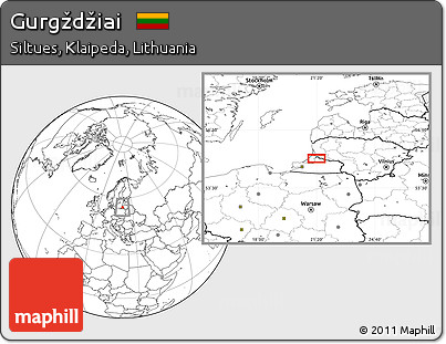 Blank Location Map of Gurgždžiai