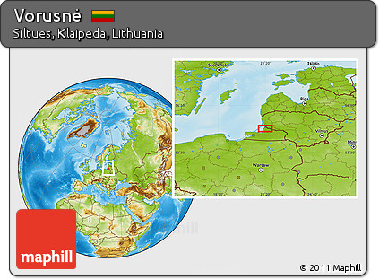Physical Location Map of Vorusnė