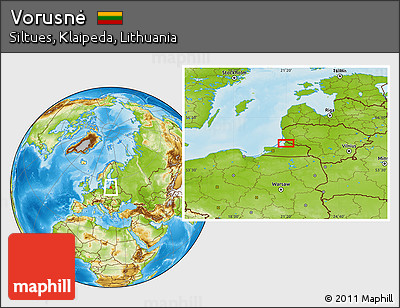 Physical Location Map of Vorusnė