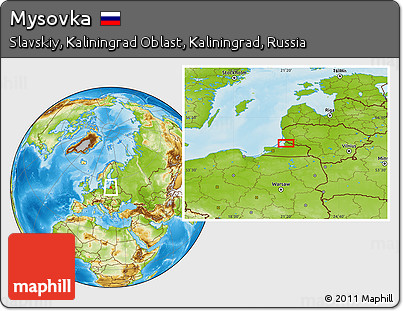 Physical Location Map of Mysovka