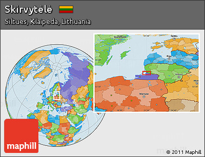 Political Location Map of Skirvytėlė