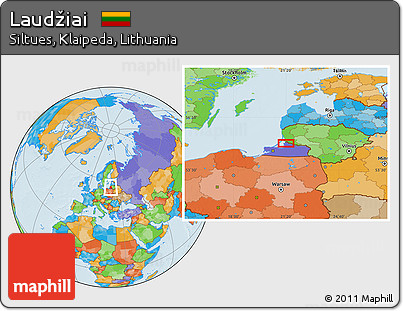 Political Location Map of Laudžiai