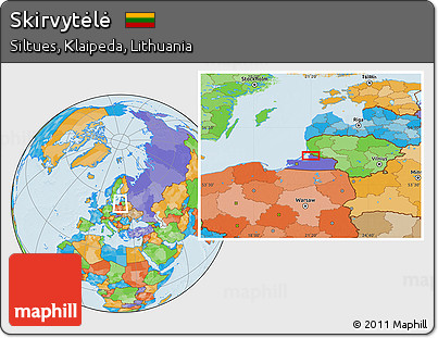 Political Location Map of Skirvytėlė