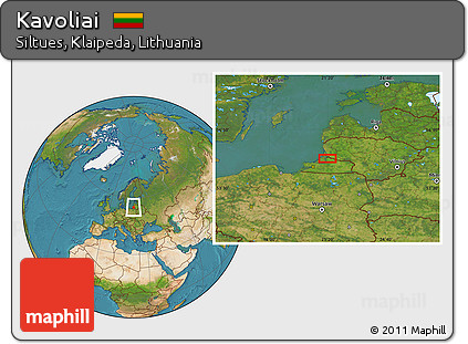 Satellite Location Map of Kavoliai