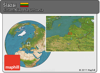 Satellite Location Map of Šlažai