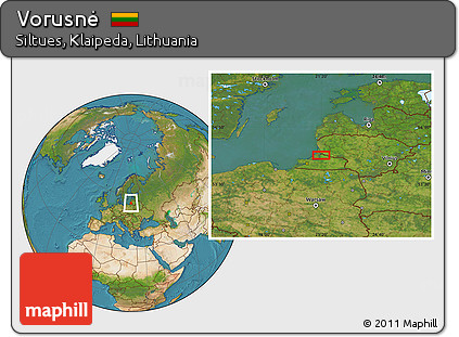 Satellite Location Map of Vorusnė