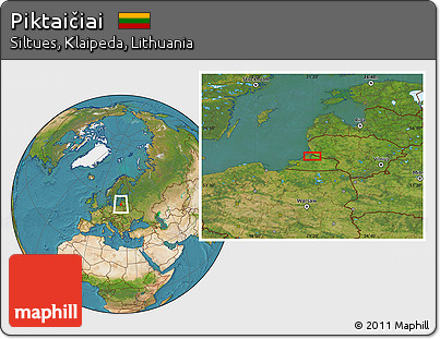 Satellite Location Map of Piktaičiai