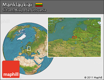 Satellite Location Map of Manklaukiai