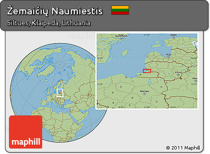 Savanna Style Location Map of Žemaičių Naumiestis