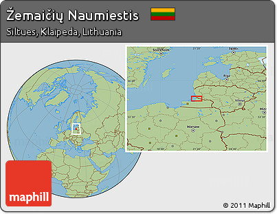 Savanna Style Location Map of Žemaičių Naumiestis