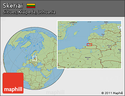 Savanna Style Location Map of Skėriai