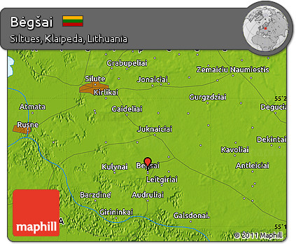 Physical Map of Bėgšai