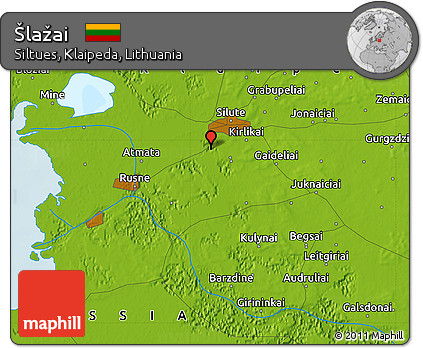 Physical Map of Šlažai