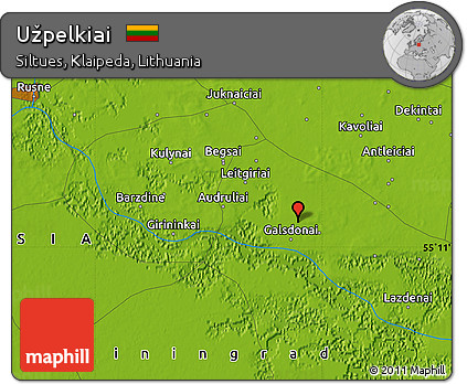 Physical Map of Užpelkiai