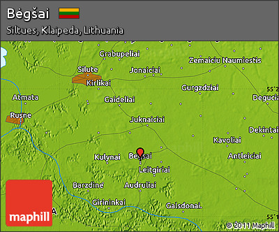 Physical Map of Bėgšai