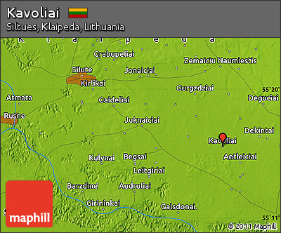 Physical Map of Kavoliai