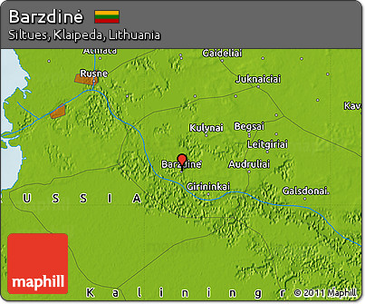 Physical Map of Barzdinė