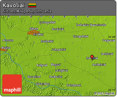 Physical Map of Kavoliai