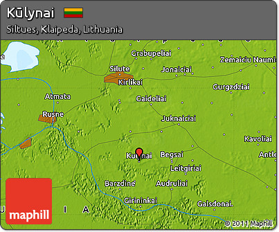 Physical Map of Kūlynai