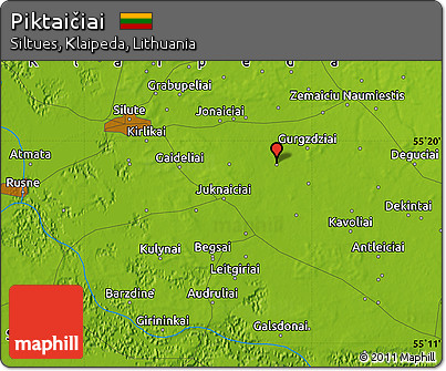Physical Map of Piktaičiai