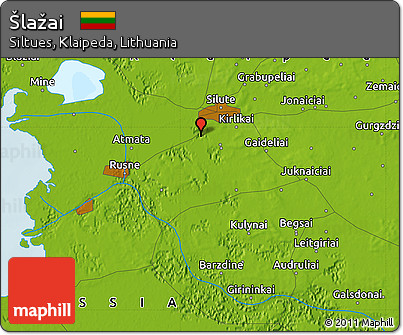 Physical Map of Šlažai