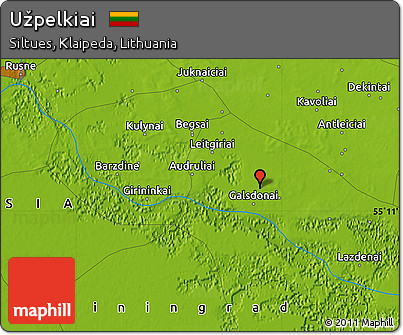 Physical Map of Užpelkiai