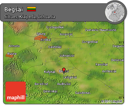 Satellite Map of Bėgšai