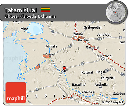 Shaded Relief Map of Tatamiškiai