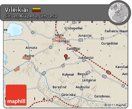 Shaded Relief Map of Vileikiai