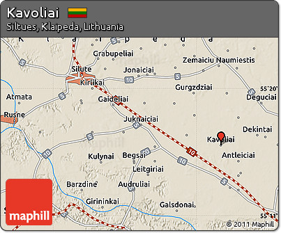 Shaded Relief Map of Kavoliai