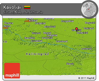 Physical Panoramic Map of Kavoliai