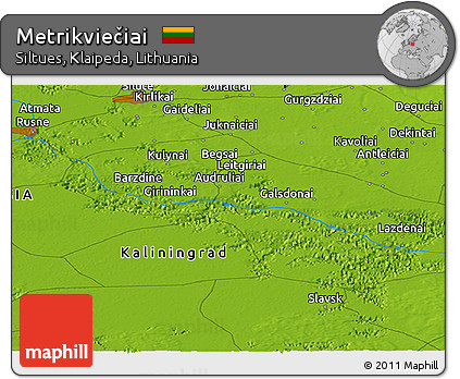 Physical Panoramic Map of Metrikviečiai