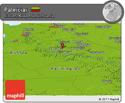 Physical Panoramic Map of Paleičiai
