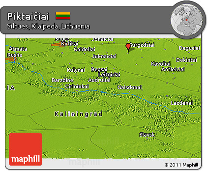 Physical Panoramic Map of Piktaičiai