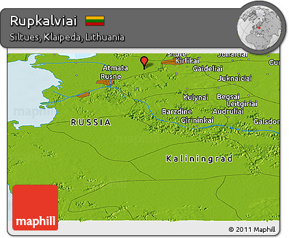 Physical Panoramic Map of Rupkalviai
