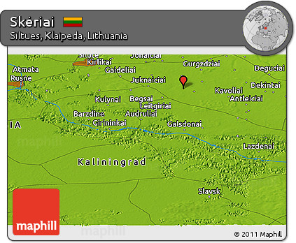 Physical Panoramic Map of Skėriai