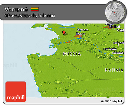 Physical Panoramic Map of Vorusnė