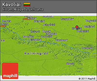 Physical Panoramic Map of Kavoliai