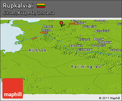 Physical Panoramic Map of Rupkalviai