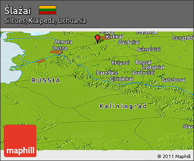Physical Panoramic Map of Šlažai