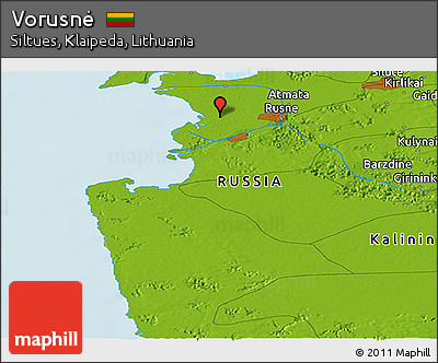 Physical Panoramic Map of Vorusnė